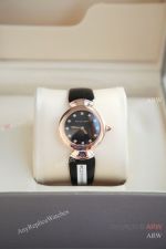 High Quality Replica BVLGARI Black Crocodile Leather Strap Black Face Dial 18K Rose Gold Case Watch 30mm